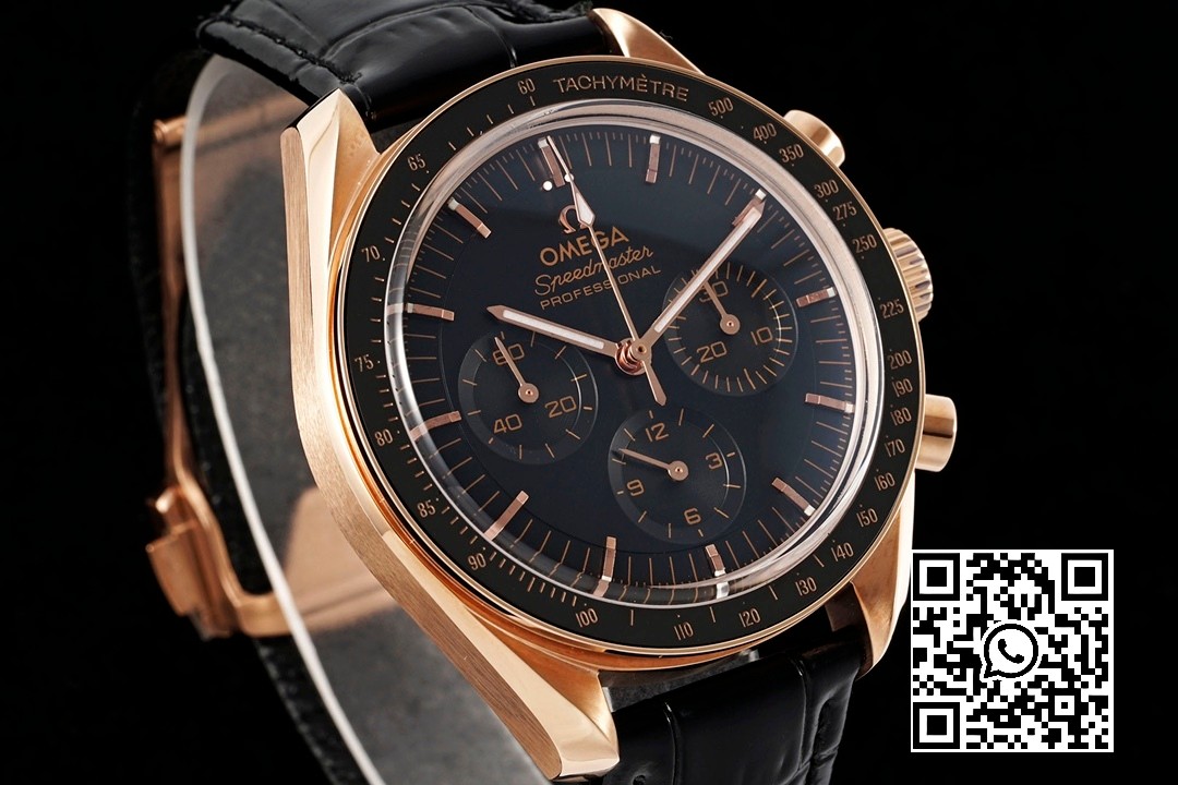 Omega Speedmaster Moonwatch in Moonshine Gold YG RM Factory 1:1 Best Edition Black Dial