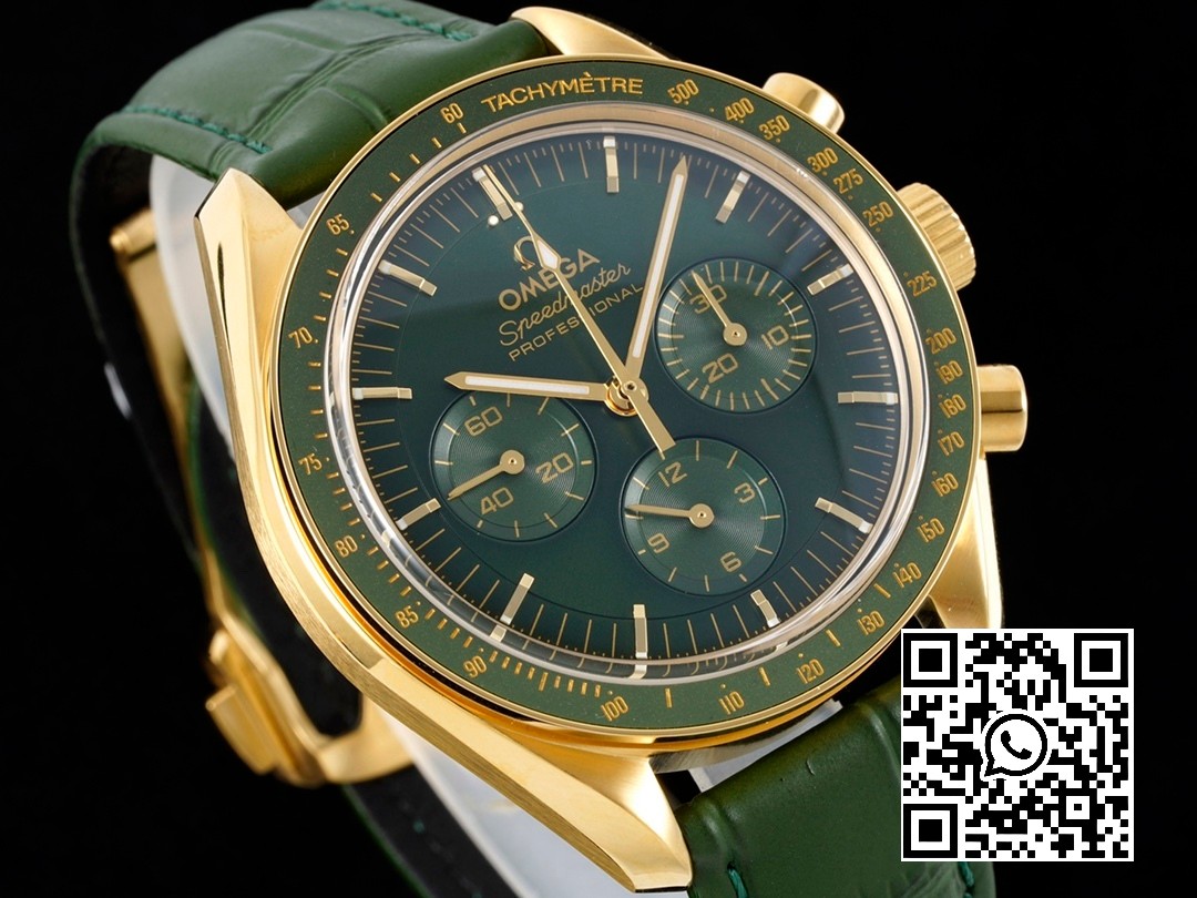 Omega Speedmaster Moonwatch in Moonshine Gold YG RM Factory 1:1 Best Edition Green Dial