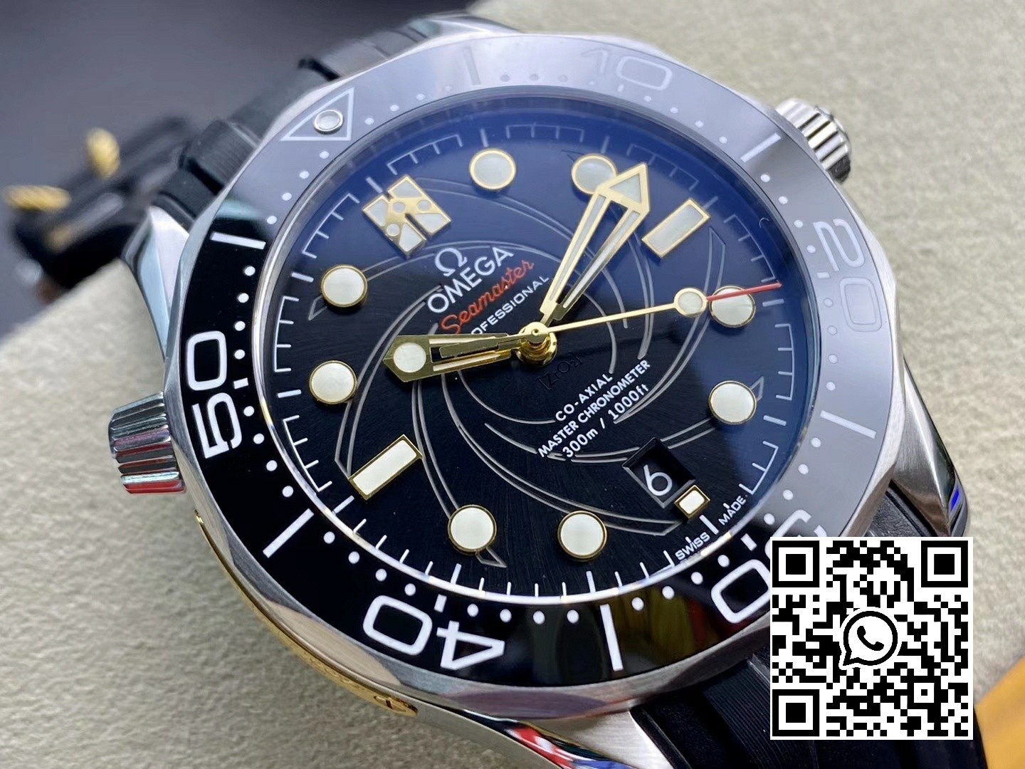 Omega Seamaster Diver 300M 007 James Bond VS Factory 1:1 Best Edition On Black Rubber Strap A8800