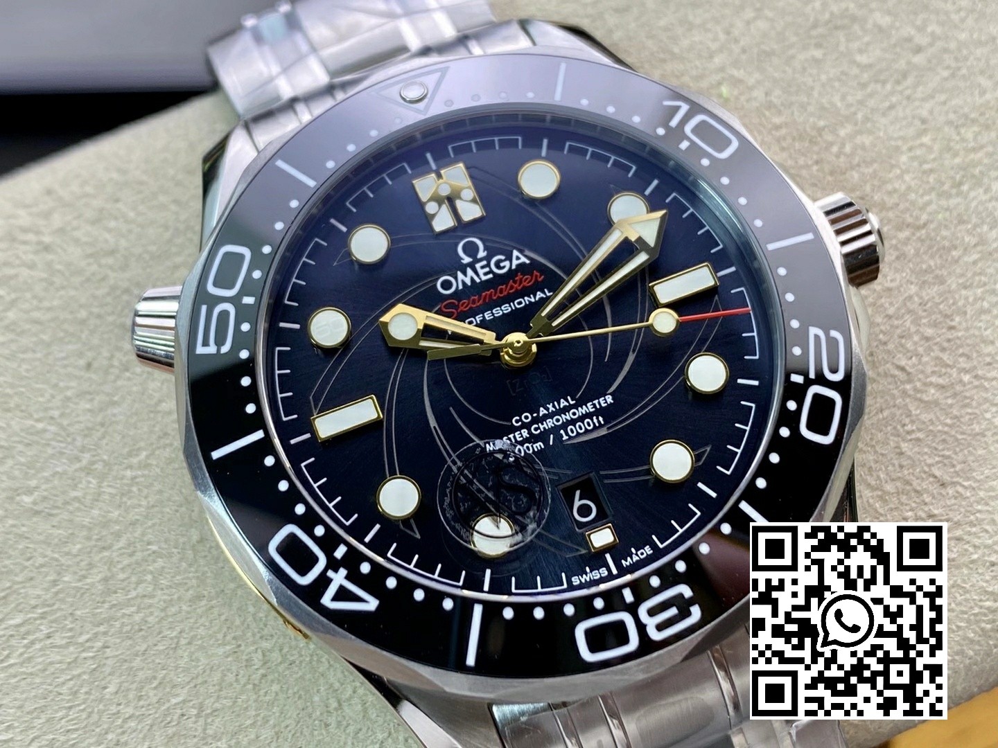 Omega Seamaster Diver 300M 007 James Bond VS Factory 1:1 Best Edition On SS Bracelet A8800