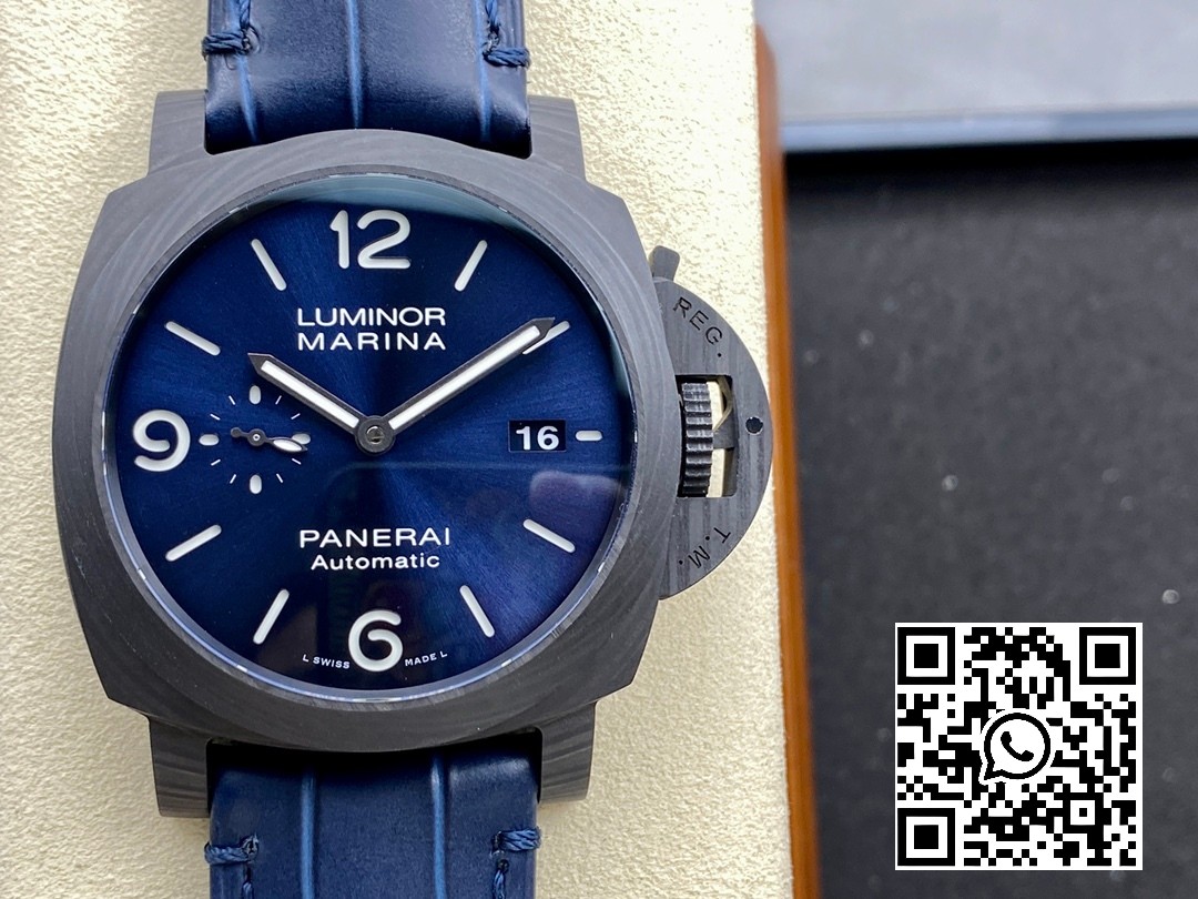 Panerai PAM01664 PAM1664 Carbotech VS Factory 1:1 Best Edition on Blue Leather Strap P.9010 Clone