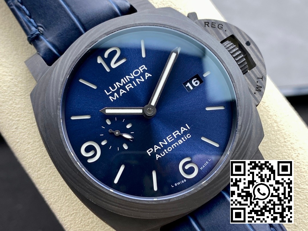 Panerai PAM01664 PAM1664 Carbotech VS Factory 1:1 Best Edition on Blue Leather Strap P.9010 Clone