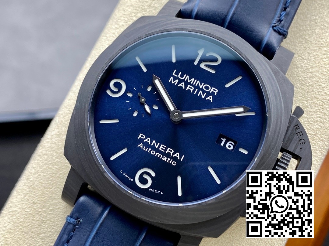 Panerai PAM01664 PAM1664 Carbotech VS Factory 1:1 Best Edition on Blue Leather Strap P.9010 Clone