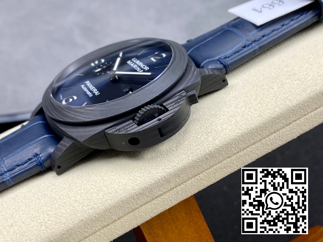 Panerai PAM01664 PAM1664 Carbotech VS Factory 1:1 Best Edition on Blue Leather Strap P.9010 Clone