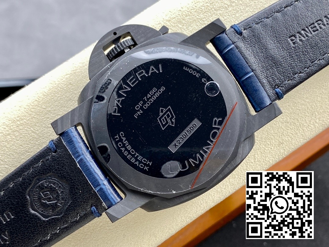 Panerai PAM01664 PAM1664 Carbotech VS Factory 1:1 Best Edition on Blue Leather Strap P.9010 Clone