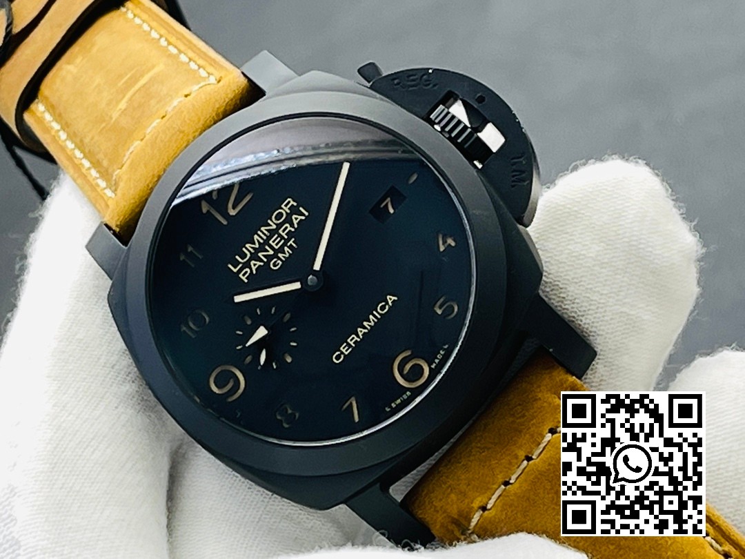 Panerai PAM00441 PAM441 O Real Ceramic VS Factory 1:1 Best Edition on Brown Asso Strap P.9001 Super Clone V3